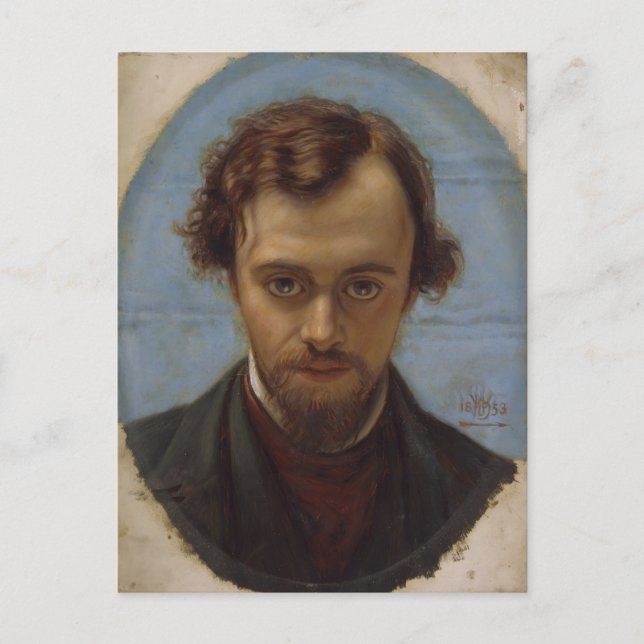 William Hunt - Portrait von Dante Gabriel Rossetti Postkarte (Vorderseite)