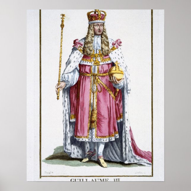 William III (1650-1702) von Orange, 1780 (gefärbt) Poster (Vorne)