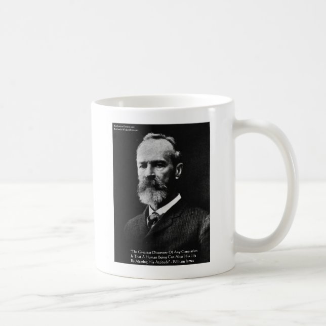 William James "Attitude" Wisdom Quote Geschenke &  Tasse (Rechts)