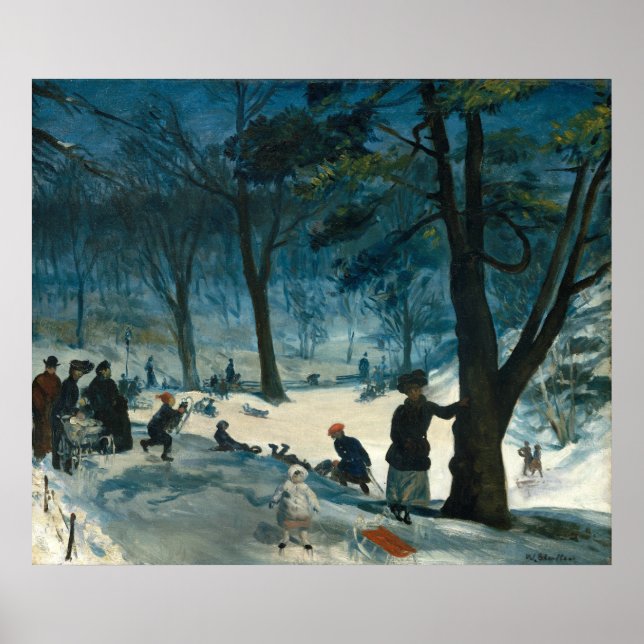 William James Glackens Central Park Winter Poster (Vorne)