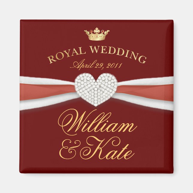 William & Kate - Königliche Hochzeit - Gedenkgesch Magnet (Vorne)
