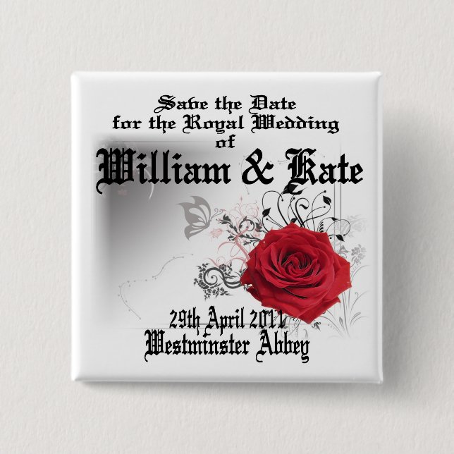 William & Kate Royal Wedding Sammlerstücke Souveni Button (Vorderseite)