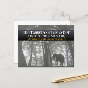William Lewis inspirierendes Zitat "Tragedy" Postkarte