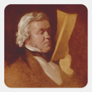 William Makepeace Thackeray, c.1864 Quadratischer Aufkleber
