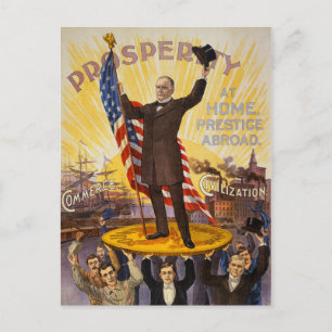 William McKinley Campaign Poster Gold Standard Postkarte