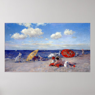 William Merritt Chase am Meer Poster