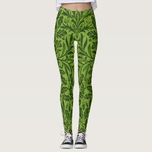 William Mirrors Acorns & oak Blätter Pattern Green Leggings