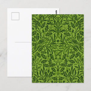 William Mirrors Acorns & oak Blätter Pattern Green Postkarte