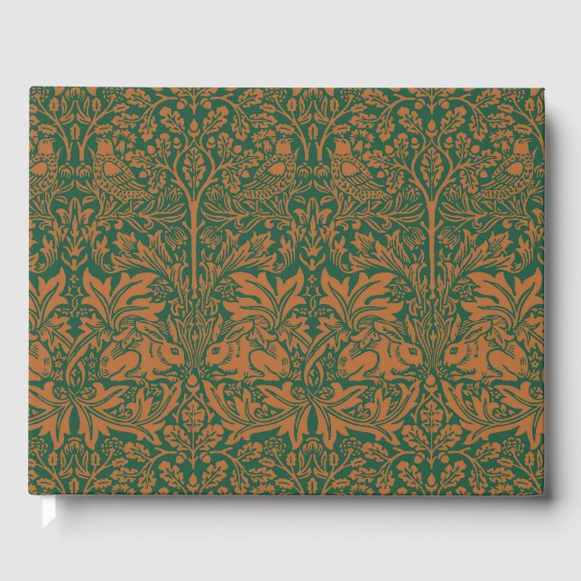 William Morris 1881 Vögel, Kaninchen-Muster Gästebuch (Vorderseite)