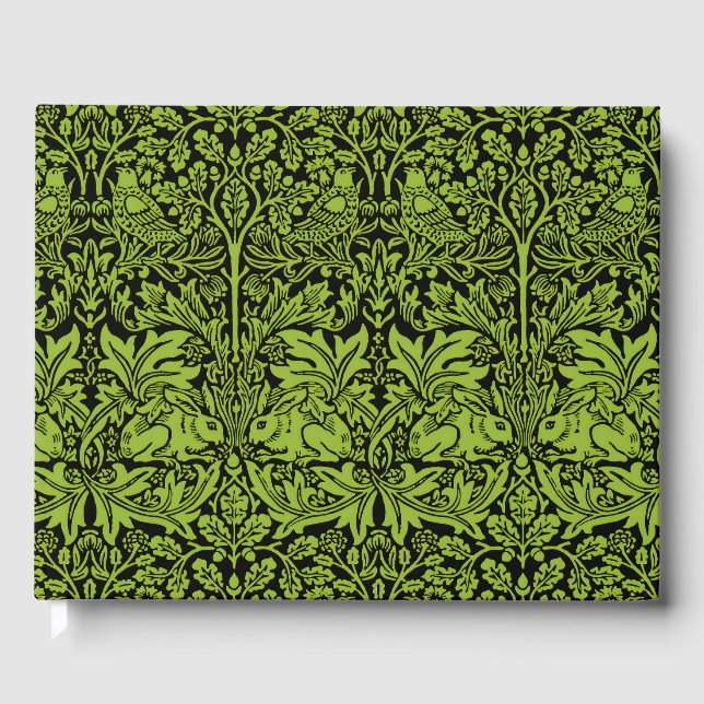 William Morris 1881 Vögel, Kaninchen-Muster Gästebuch (Vorderseite)