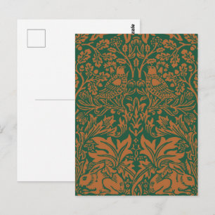 William Morris 1881 Vögel, Kaninchen-Muster Postkarte