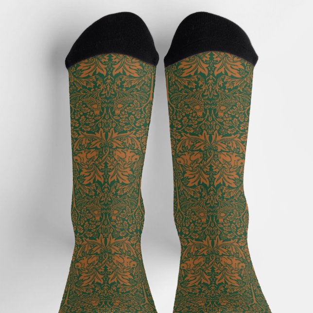 William Morris 1881 Vögel, Kaninchen-Muster Socken (Oben)