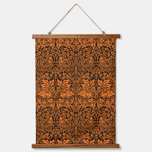 William Morris 1881 Vögel, Kaninchen-Muster Wandteppich Mit Holzrahmen (Vorderseite)
