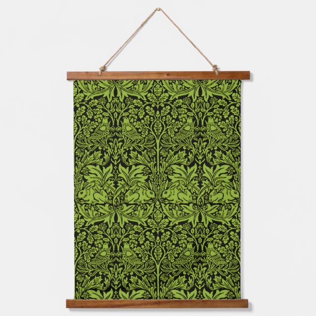 William Morris 1881 Vögel, Kaninchen-Muster Wandteppich Mit Holzrahmen (Vorderseite)