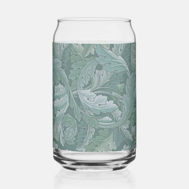 William Morris Acanthus Blatt Teal Blau Muster Dosenglas (Vorderseite)