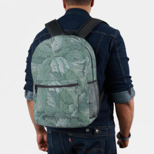 William Morris Acanthus-Blatt Tealblau-Muster Bedruckter Rucksack