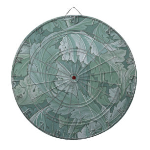 William Morris Acanthus-Blatt Tealblau-Muster Dartscheibe