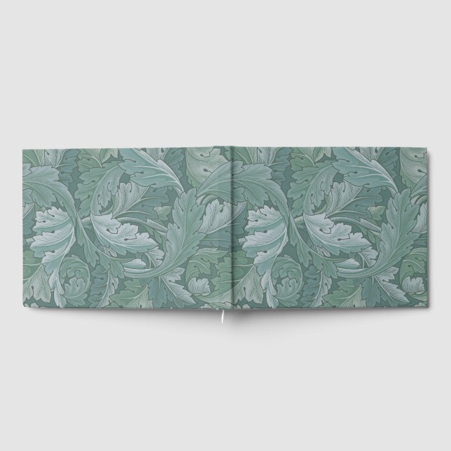 William Morris Acanthus-Blatt Tealblau-Muster Gästebuch (Voll)