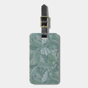 William Morris Acanthus-Blatt Tealblau-Muster Gepäckanhänger