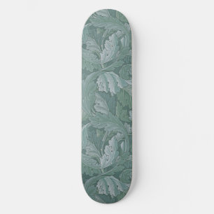 William Morris Acanthus-Blatt Tealblau-Muster Skateboard