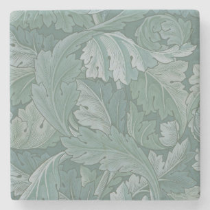 William Morris Acanthus-Blatt Tealblau-Muster Steinuntersetzer
