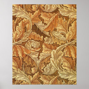 William Morris Acanthus Braun Herbstlaub Poster
