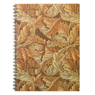 William Morris Acanthus Brown Autumn Leaves Notizblock