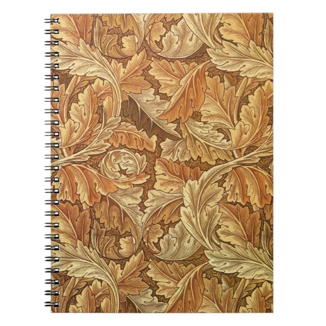 William Morris Acanthus Brown Autumn Leaves Notizblock (Vorderseite)