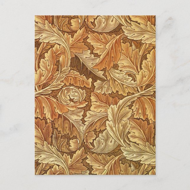 William Morris Acanthus Brown Autumn Leaves Postkarte (Vorderseite)