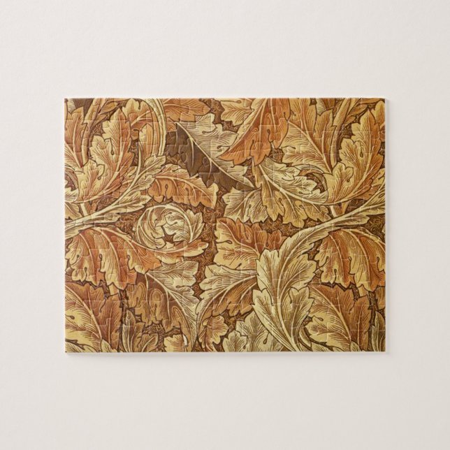 William Morris Acanthus Brown Autumn Leaves Puzzle (Horizontal)