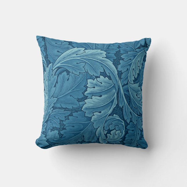 William Morris Acanthus in Blue Kissen (Vorderseite)