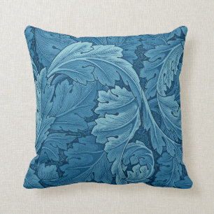 William Morris Acanthus in Blue Kissen