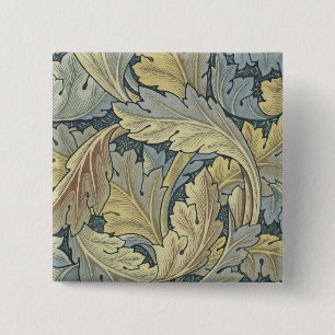 William Morris Acanthus Leaves Floral Art Nouvelle Button