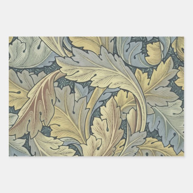 William Morris Acanthus Leaves Floral Art Nouvelle Geschenkpapier Set (Vorderseite)