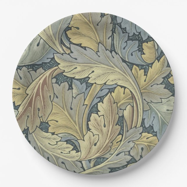 William Morris Acanthus Leaves Floral Art Nouvelle Pappteller (Vorderseite)