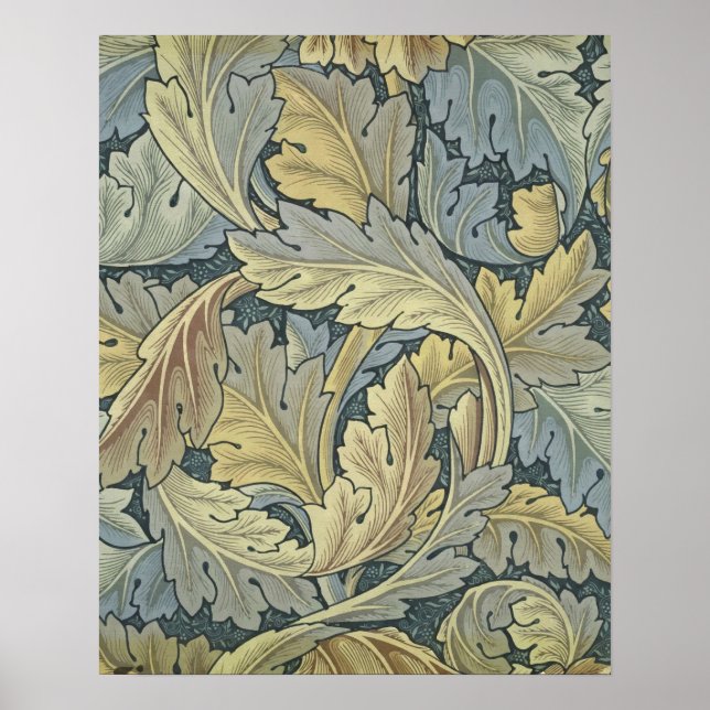 William Morris Acanthus Leaves Floral Art Nouvelle Poster (Vorne)