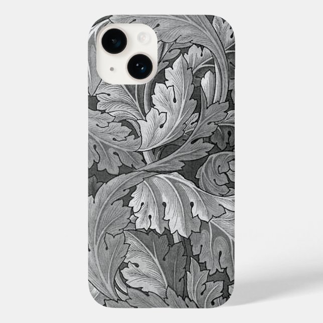 William Morris Acanthus Pattern Silver and Gray Case-Mate iPhone Hülle (Rückseite)