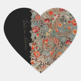 WILLIAM *MORRIS ACANTHUS PORTIERE SIGNATUR Herz-Aufkleber