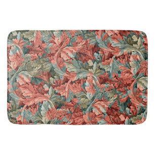 William Morris Acanthus Rostrot Grünes Salbei Badematte