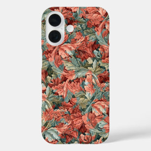 William Morris Acanthus Rostrot Grünes Salbei iPhone 16 Hülle