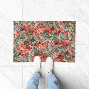 William Morris Acanthus Rostrot Grünes Salbei Fußmatte