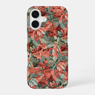 William Morris Acanthus Rostrot Grünes Salbei iPhone 16 Hülle