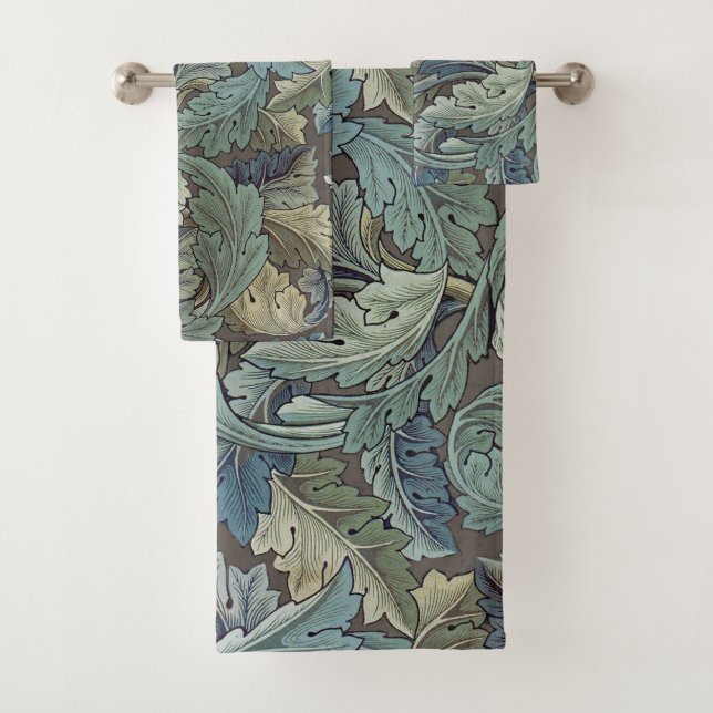 William Morris Acanthus Sage Blume Floral Botanic Badhandtuch Set (Insitu)