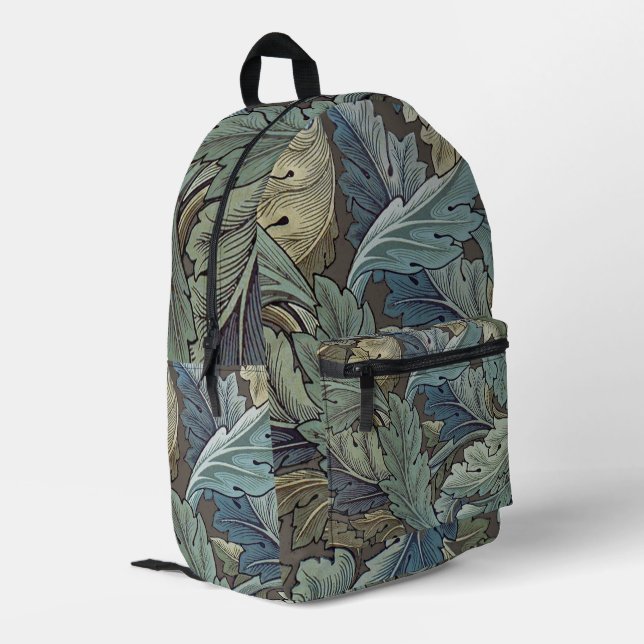 William Morris Acanthus Sage Blume Floral Botanic Bedruckter Rucksack (Rückseitige Ecke links)
