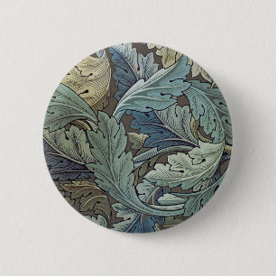 William Morris Acanthus Sage Blume Floral Botanic Button