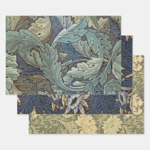 William Morris Acanthus Sage Blume Floral Botanic Geschenkpapier Set