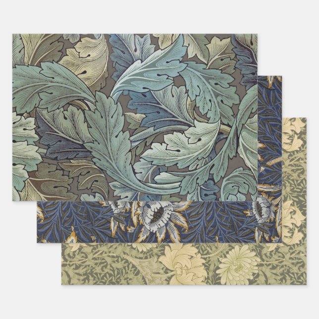 William Morris Acanthus Sage Blume Floral Botanic Geschenkpapier Set (Set)