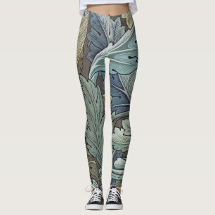William Morris Acanthus Sage Blume Floral Botanic Leggings