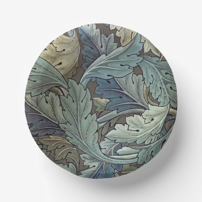 William Morris Acanthus Sage Blume Floral Botanic Pappteller (Vorderseite)