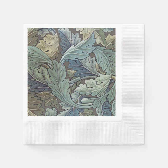 William Morris Acanthus Sage Blume Floral Botanic Serviette (Vorderseite)